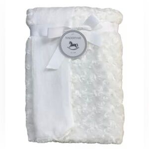 New Tendertyme Baby Curly Plush Blanket, White